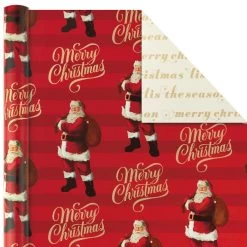 Hallmark Red And Gold 3-Pack Reversible Christmas Wrapping Paper, 120 Sq. Ft. -Home Decor Shop 3Pack Red and Gold Reversible Christmas Wrapping Paper 5JXW1029 04