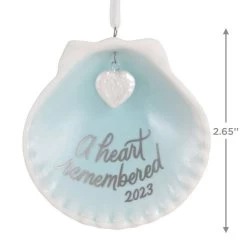 Hallmark A Heart Remembered 2023 Porcelain Ornament -Home Decor Shop A Heart Remembered Seashell Keepsake Ornament 1799QHX3037 03