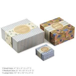 Hallmark 4", 8" And 10" Floral 3-Pack Gift Boxes With Bands -Home Decor Shop Assorted Sizes Floral Gift Boxes With Bands 5EBC1230 04
