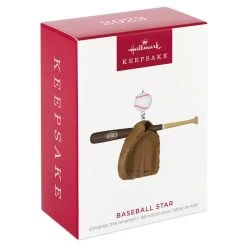 Hallmark Baseball Star 2023 Ornament -Home Decor Shop Baseball Bat Glove and Ball Keepsake Ornament 1399QGO2697 04