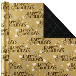 Hallmark Black And Gold 4-Pack Reversible Holiday Wrapping Paper Assortment, 150 Sq. Ft. -Home Decor Shop Black and Gold Reversible Wrapping Paper Assortment 5JXW1737 03