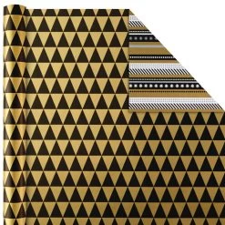 Hallmark Black And Gold 4-Pack Reversible Holiday Wrapping Paper Assortment, 150 Sq. Ft. -Home Decor Shop Black and Gold Reversible Wrapping Paper Assortment 5JXW1737 05