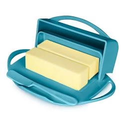 Aqua Butterie Flip-Top Butter Dish -Home Decor Shop Blue Plastic FlipTop Butter Dish With Knife BTRAQU1009 04
