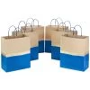 Hallmark 13" Blue And Kraft Paper 6-Pack Gift Bag -Home Decor Shop Blue and Kraft Paper 6Pack Large Gift Bags 5EGB6399 01