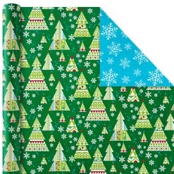 Hallmark Christmas Cheer 4-Pack Reversible Wrapping Paper Assortment, 150 Sq. Ft. -Home Decor Shop Christmas Cheer Assortment Reversible Wrapping Paper 5JXW1736 05