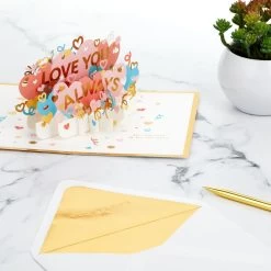 Hallmark Love You Always 3D Pop-Up Love Card -Home Decor Shop Colorful Hearts 3D PopUp Love Card 1299LAD2904 07