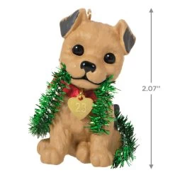 Hallmark Puppy Love Terrier 2023 Ornament -Home Decor Shop Dog With Tinsel Keepsake Ornament 1599QXR8177 03