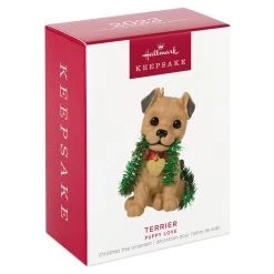 Hallmark Puppy Love Terrier 2023 Ornament -Home Decor Shop Dog With Tinsel Keepsake Ornament 1599QXR8177 04