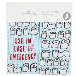 Hallmark Emergency Toilet Paper Funny Crew Socks -Home Decor Shop Emergency Toilet Paper Funny Novelty Crew Socks 1SOX2079 02