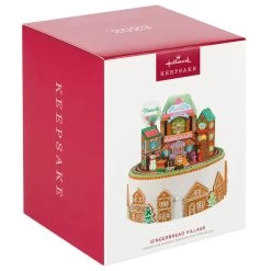 Hallmark Gingerbread Village Musical Ornament With Light And Motion -Home Decor Shop Gingerbread Village With Train Keepsake Ornament 6499QGO2687 04