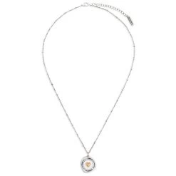 Heart Charm Dear You My Love Necklace, 17.5" -Home Decor Shop Gold Heart Silver Charm Necklace 1005060053 03