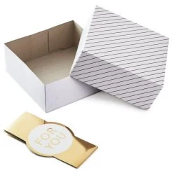 Hallmark 10" Gold And White Striped 2-Pack Gift Boxes With Bands -Home Decor Shop Gold and White Striped 2Pack Gift Boxes With Bands 5EBC1226 03
