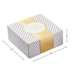 Hallmark 10" Gold And White Striped 2-Pack Gift Boxes With Bands -Home Decor Shop Gold and White Striped 2Pack Gift Boxes With Bands 5EBC1226 04