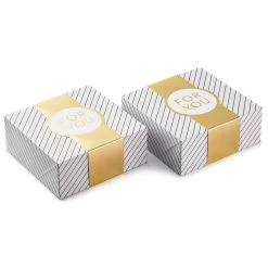 Hallmark 10" Gold And White Striped 2-Pack Gift Boxes With Bands -Home Decor Shop Gold and White Striped 2Pack Gift Boxes With Bands 5EBC1226 06