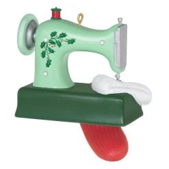 Hallmark Sew Very Merry! Ornament -Home Decor Shop Green Sewing Machine and Stocking Keepsake Ornament 1799QGO2927 06