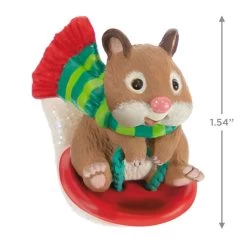 Hallmark Cute As A Button Special Edition Ornament -Home Decor Shop Hamster on Button Sled Keepsake Ornament 1599QXE3317 03