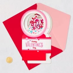Hallmark All My Love Snow Globe Musical 3D Pop-Up Valentine's Day Card With Motion -Home Decor Shop Hearts Snow Globe 3D PopUp Music Motion Valentines Day Card 1299VAY9986 05