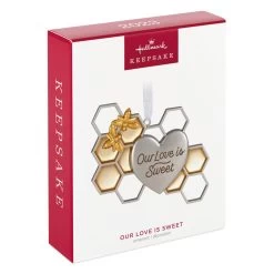 Hallmark Our Love Is Sweet Metal Ornament 11 Hallmark Our Love Is Sweet Metal Ornament -Home Decor Shop Honeycomb and Heart Keepsake Ornament 1799QHX3027 04