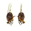 Silver Forest Hummingbird On Layered Mixed Metal Earrings -Home Decor Shop Hummingbird on Layered Mixed Metal Drop Earrings NE2051 01
