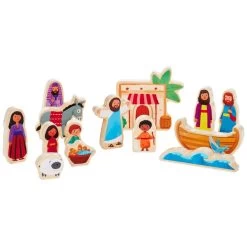 Hallmark Jesus And Friends Wood Play Set, 14 Pieces