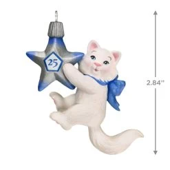 Hallmark Mischievous Kittens Special Edition 25th Anniversary Ornament -Home Decor Shop Kitten With 25th Star Keepsake Ornament 1799QXE3327 03