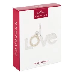 Hallmark We're Engaged! 2023 Porcelain Ornament -Home Decor Shop Love With Engagement Ring Keepsake Ornament 1999QHX3077 04