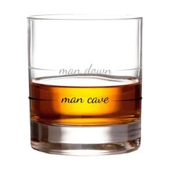 Man Cave Man Down Rocks Glass, 10 Oz. -Home Decor Shop Man Cave Man Down Rocks Glass PRC6002 03