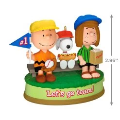 Hallmark The Peanuts® Gang Batter Up! Musical Ornament -Home Decor Shop Peanuts Gang Watching Baseball Keepsake Ornament 3299QXI7059 03