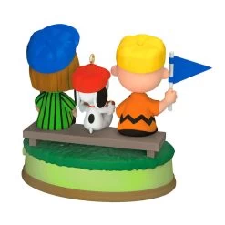 Hallmark The Peanuts® Gang Batter Up! Musical Ornament -Home Decor Shop Peanuts Gang Watching Baseball Keepsake Ornament 3299QXI7059 06