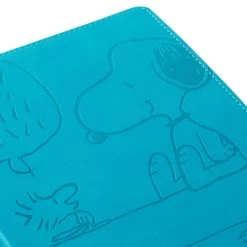 Hallmark Peanuts® Snoopy And Woodstock Faux Leather Notebook -Home Decor Shop Peanuts Snoopy and Woodstock Etched Blue Notebook 1HWJ7053 05