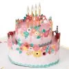 Hallmark Every Good Thing Floral Cake 3D Pop-Up Birthday Card -Home Decor Shop Pink Cake and Flowers 3D PopUp Birthday Card for Her 1299LAD2886 01