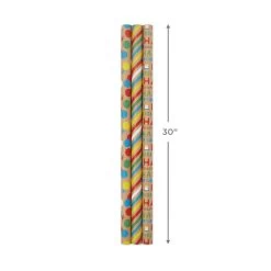 Hallmark Primary Birthday 3-Pack Kraft Wrapping Paper, 105 Sq. Ft. Total -Home Decor Shop Primary Birthday 3Pack Kraft Wrapping Paper 5EWR6409 03