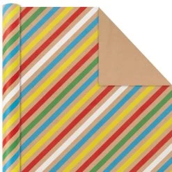 Hallmark Primary Birthday 3-Pack Kraft Wrapping Paper, 105 Sq. Ft. Total -Home Decor Shop Primary Birthday 3Pack Kraft Wrapping Paper 5EWR6409 05