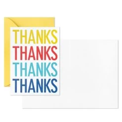Hallmark Primary Colors Assorted Blank Thank-You Notes, Pack Of 48 -Home Decor Shop Primary Colors Blank ThankYou Notes Assortment Pack 5STZ1057 05