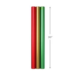 Hallmark Red, Green, Gold Foil 3-Pack Christmas Wrapping Paper, 60 Sq. Ft. 17 Hallmark Red, Green, Gold Foil 3-Pack Christmas Wrapping Paper, 60 Sq. Ft. -Home Decor Shop RedGreenGold Foil 3Pack Christmas Wrapping Paper 5JXW1067 08