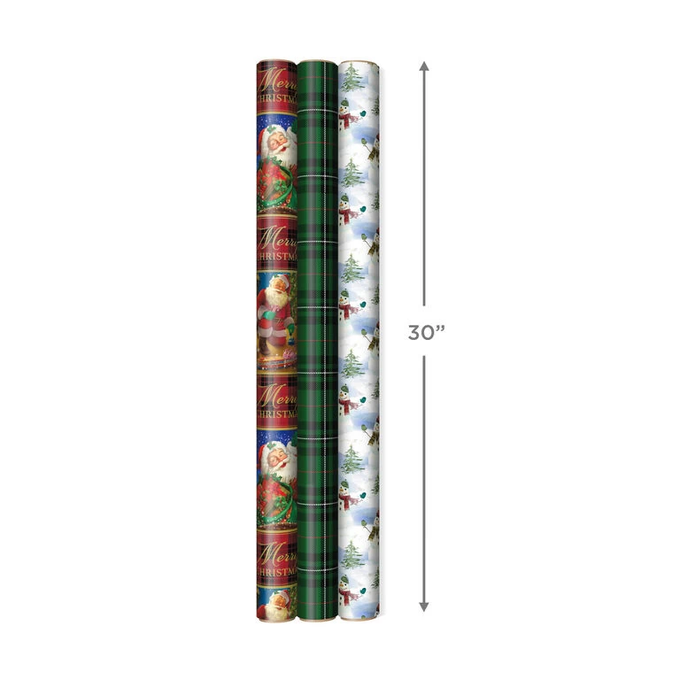 Hallmark Christmas Classics 3-Pack Reversible Wrapping Paper Assortment, 120 Sq. Ft. 5 Hallmark Christmas Classics 3-Pack Reversible Wrapping Paper Assortment, 120 Sq. Ft. - Image 3