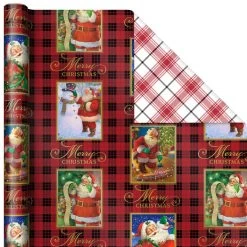 Hallmark Christmas Classics 3-Pack Reversible Wrapping Paper Assortment, 120 Sq. Ft. 11 Hallmark Christmas Classics 3-Pack Reversible Wrapping Paper Assortment, 120 Sq. Ft. -Home Decor Shop Santa and Plaids Assorted Reversible Gift Wrap 5JXW1070 04