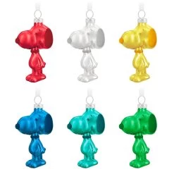 Hallmark The Peanuts® Gang Snoopy Glass Ornaments, Set Of 6