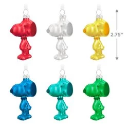 Hallmark The Peanuts® Gang Snoopy Glass Ornaments, Set Of 6 -Home Decor Shop Set of 6 Colored Glass Snoopy Keepsake Ornaments 2499QSB6329 03