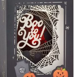 Hallmark Boo To You Musical 3D Pop-Up Halloween Card With Light -Home Decor Shop Spooky Graveyard 3D PopUp Music Light Halloween Card 1099HJD5002 05