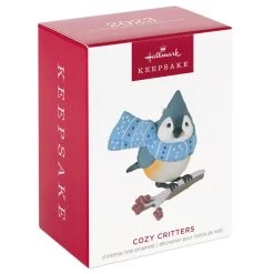 Hallmark Cozy Critters Ornament -Home Decor Shop Tufted Timouse in Scarf Keepsake Ornament 1499QXR8019 04