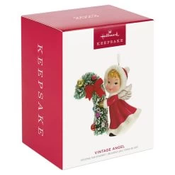 Hallmark Vintage Angel Porcelain Ornament -Home Decor Shop Vintage Angel With Candy Cane Keepsake Ornament 2499QXT4127 04
