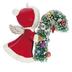 Hallmark Vintage Angel Porcelain Ornament -Home Decor Shop Vintage Angel With Candy Cane Keepsake Ornament 2499QXT4127 06