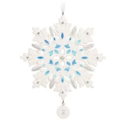 Hallmark Snowflake 2023 Porcelain Ornament 13 Hallmark Snowflake 2023 Porcelain Ornament -Home Decor Shop White Blue and Silver Snowflake Keepsake Ornament 1999QGO2957 06