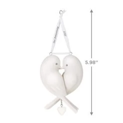 Hallmark Our Anniversary 2023 Porcelain Ornament -Home Decor Shop White Love Birds Anniversary Keepsake Ornament 1999QHX3069 03