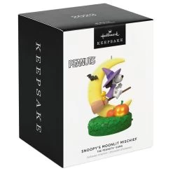 Hallmark The Peanuts® Gang Snoopy's Moonlit Mischief Musical Ornament With Light -Home Decor Shop Witch Snoopy on Broom Keepsake Ornament 2699QFO5319 04